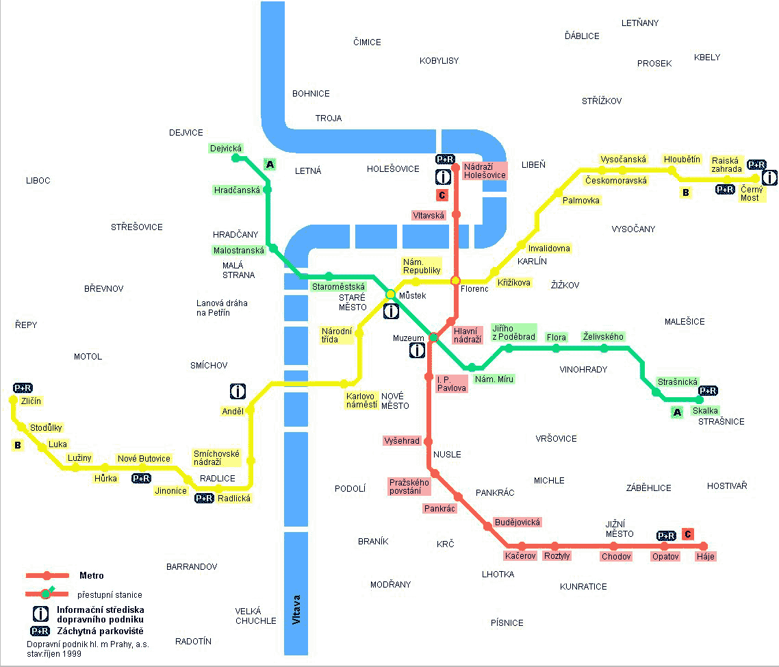 Map of Prague Subway